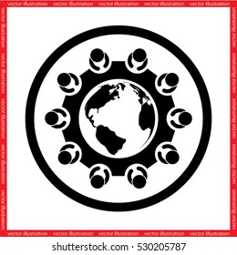 people around the table icon vector illustration eps10.