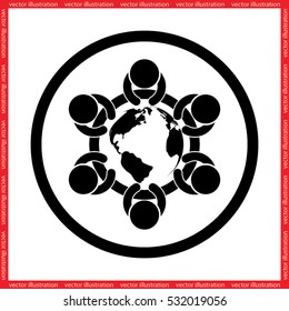 people around the table icon vector illustration eps10.
