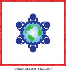 people around the table icon vector illustration eps10.