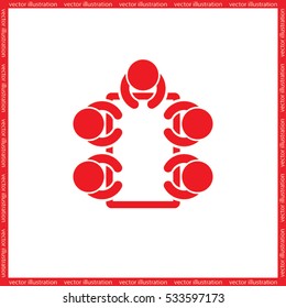 people around the table icon vector illustration eps10.