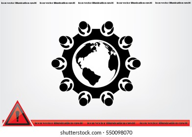 people around the table icon vector illustration eps10