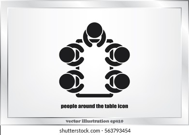 people around the table icon vector illustration eps10.