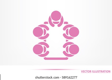 people around the table icon vector illustration eps10.
