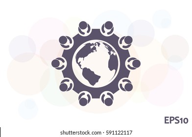 people around the table icon vector illustration eps10