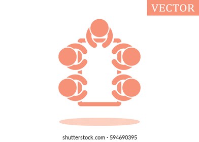 people around the table icon vector illustration.