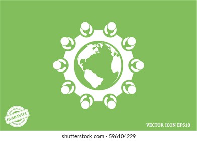 people around the table icon vector illustration eps10