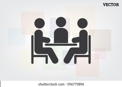 people around the table icon vector illustration eps10. Isolated badge for website or app - stock infographics