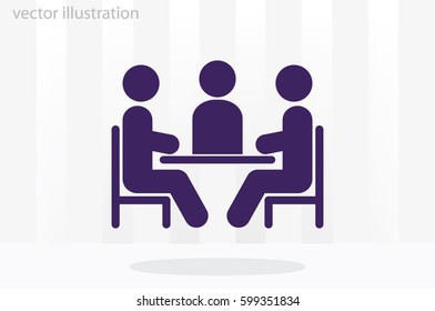 people around the table icon vector illustration eps10. Isolated badge for website or app - stock infographics