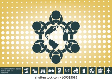people around the table icon vector illustration eps10