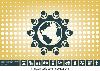 people around the table icon vector illustration eps10