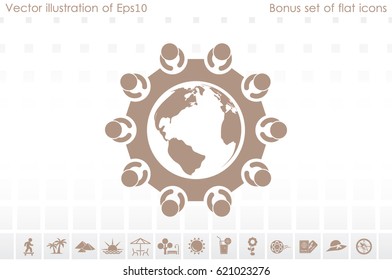 people around the table icon vector illustration eps10