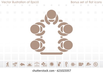 people around the table icon vector illustration eps10.