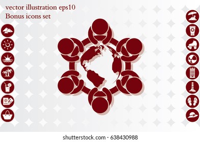 people around the table icon vector illustration eps10