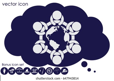people around the table icon vector illustration eps10