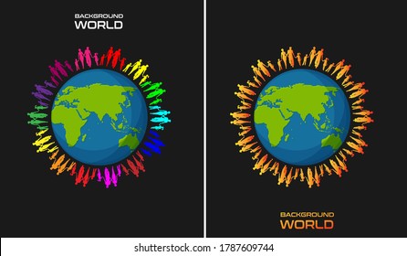 People around the world background