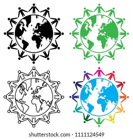 people around the world concept icon set