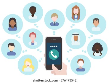 People around the world and network communication concept