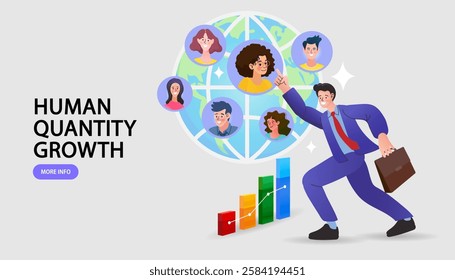 People around the world teamwork, global business, unity . Pointer pins on the world map with people over it. Concept of human resources management, Gps , staff research. Vector Illustration.