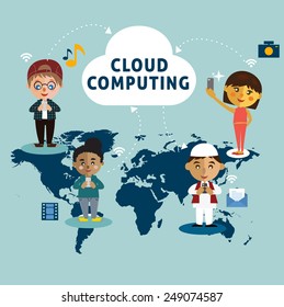 people around the world using networking/ cloud computing.