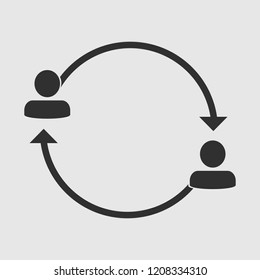 people, arrow, circular, vector icon, illustration
