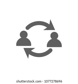 People with arrow icon in trendy flat style isolated on white background. Symbol for your web site design, logo, app, UI. Vector illustration, EPS