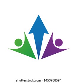 People With Arrow Logo Design