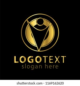 People arrow logo icon vector template