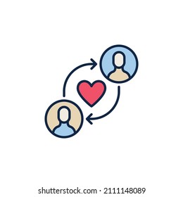People with Arrows and Heart vector concept colored icon or symbol 