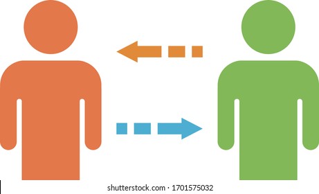 Imagen vectorial aislada de personas y filas.
