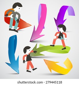People and Arrows Vector