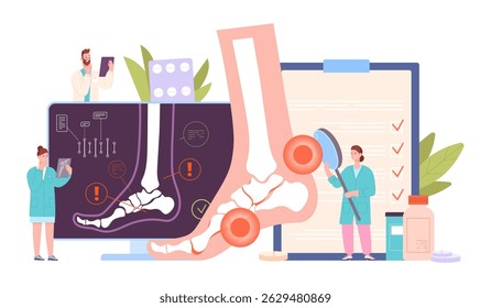 Tratamento de artrite. Exame médico paciente reumatismo dor lesão articular xray check, reumatologia osteoporose osteoartrite ortopédica hospital vetor ilustração original arte