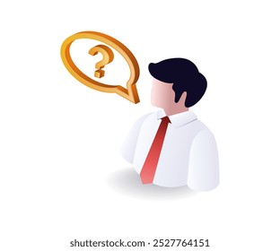 People ask questions isometric illustration
