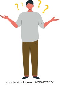 People Asking Question Character. People Solving Problem. Vector Illustration
