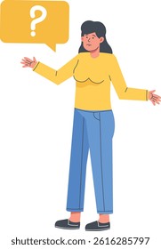 People Asking Question. People Confused. Isolated Vector Character Illustration.