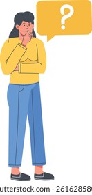People Asking Question. People Confused. Isolated Vector Character Illustration.