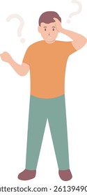 People Asking Question Illustration. Vector Character in Flat Design.