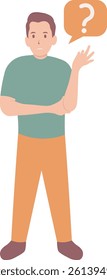 People Asking Question Illustration. Vector Character in Flat Design.