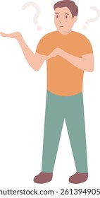 People Asking Question Illustration. Vector Character in Flat Design.