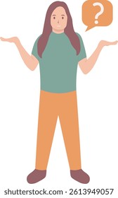 People Asking Question Illustration. Vector Character in Flat Design.
