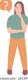 People Asking Question Illustration. Vector Character in Flat Design.