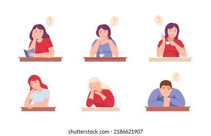 Gente haciendo preguntas. Ilustración vectorial de hombres y mujeres jóvenes confundidos y confundidos