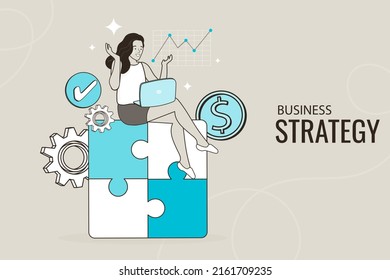 Gente reuniendo rompecabezas y representando el apoyo del equipo. Uniéndose a las fuerzas. El equipo crea ideas con jigsaws. trabajo en equipo creativo. concepto de solución de problemas de inspiración empresarial. vector de innovación.