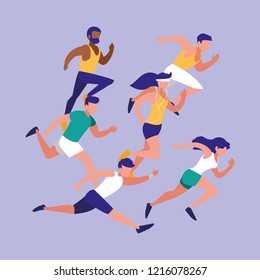 people athlete running avatar character