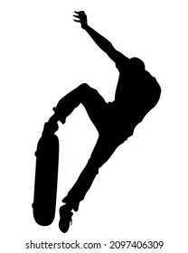 People athletes of skateboard on white background
