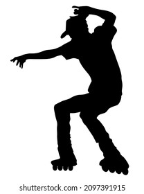 People athletes of skates on white background