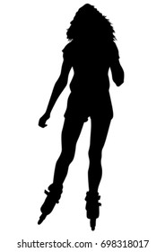 People athletes of skates on white background