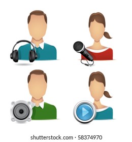 people audio icons