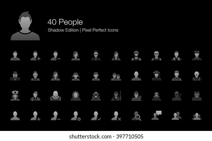 People Avatar Character Pixel Perfect Icons Shadow Edition