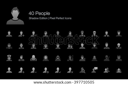 People Avatar Character Pixel Perfect Icons Shadow Edition