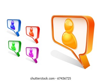 people avatar in chat sign icon set isolated on white background